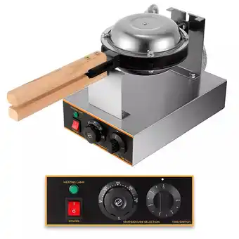 Wafflera industrial placas antiadherentes, acero inoxidable y ajuste de temperatura waffles burbuja