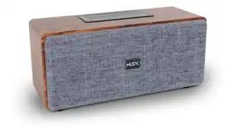 Mercado Libre Misik - bocina bluetooth madera portatil -usb, sd y fm - tws oferta