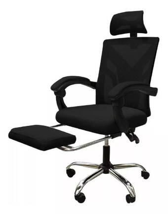 Mercado Libre Silla ejecutiva oficina ajustable escritorio con reposapies color negro oferta