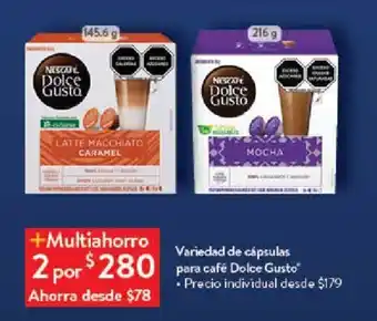 Walmart Variedad de cápsulas para café Dolce Gusto 2 por oferta