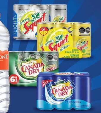 Walmart Refresco Squirt o Canada Dry - 6 pzas de 237 ml c/u oferta