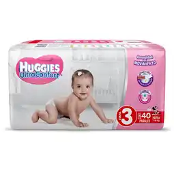 Farmacias YZA Pañales huggies ultraconfort etapa 3 niña 40 unidades oferta