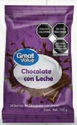 Walmart Chocolate con leche Great Value 20 pzas oferta