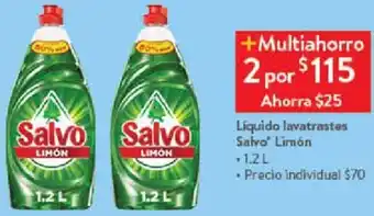 Walmart Líquido lavatrastes Salvo Limón 2x1.2L oferta