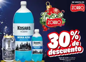 Zorro París de noche 12-340 ml, Kosako mora azul 8-2 It y 12-600 ml oferta