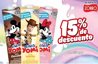 Zorro Leche Lala Yomi chocolate, vainilla y fresa 12-960 ml oferta