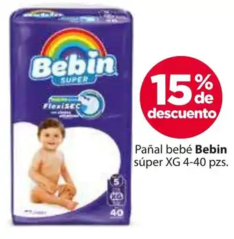 Zorro Pañal bebé Bebin súper XG 4-40 pzs oferta