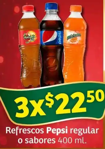 Soriana Mercado Refrescos Pepsi regular o sabores 3x400ml oferta