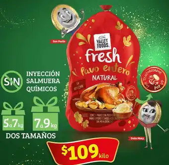 Soriana Mercado CONT. 1 PAVO CON TERMOMETRO PAVO ENTERO CONGELADO CRUDO SIN MENUDENCIAS oferta