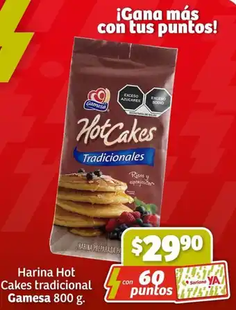 Soriana Mercado Harina Hot Cakes tradicional Gamesa 800g oferta