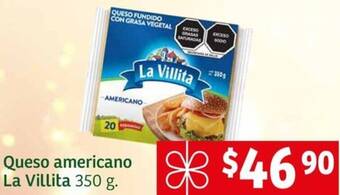 Soriana Mercado Queso americano La Villita 350g oferta