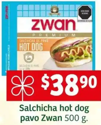 Soriana Mercado Salchicha hot dog pavo Zwan 500g oferta