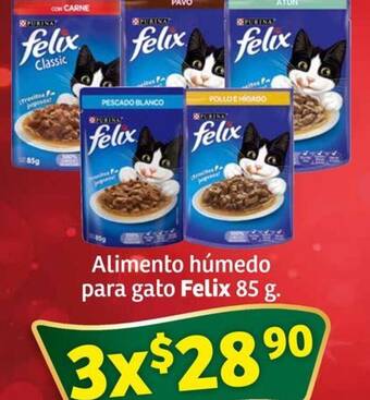 Soriana Mercado Felix Alimento húmedo para gato 3x85g oferta
