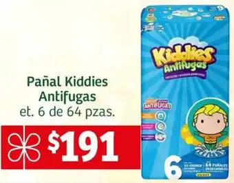Pañal Kiddies Antifugas et. 6 de 64 pzas.