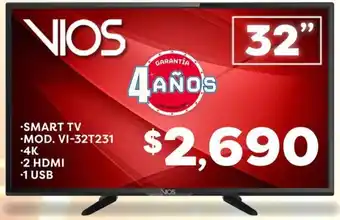 Soriana Mercado VIOS SMART TV MOD. VI-32T231 32" oferta