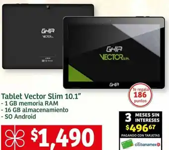 Tablet Vector Slim 10.1" 1 GB memoria RAM