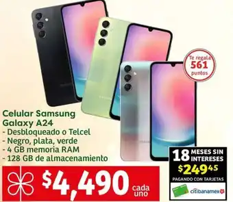 Soriana Mercado Celular Samsung Galaxy A24 oferta