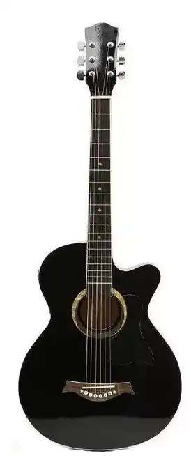 Mercado Libre Guitarra electroacústica femmto ag003 para diestros negra arce brillante oferta