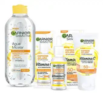 Kit 3 rutina garnier skin active vitamina c express aclara