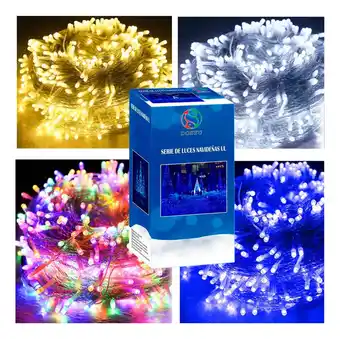 Mercado Libre Serie navideña 200 focos led multicolor/frio/cálido - 10m color de las luces blanco frio oferta