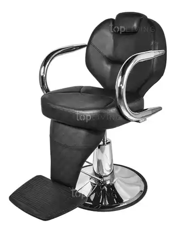 Sillon barbero peluqueria silla barberia estetica rudo color negro forma de la base redonda tipo de respaldo reclinable