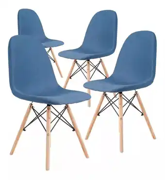 Mercado Libre Set de sillas eames rectas tapizadas modernas vanguardistas oferta