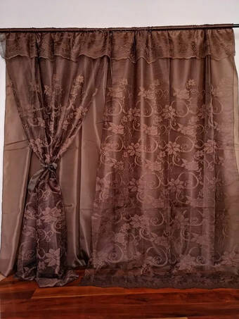 Mercado Libre Jgo. cortina de encaje doble hoja 2m alto x 2.60m de ancho oferta
