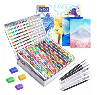 Mercado Libre Juego de acuarelas con estuche portátil, 120 colores oferta