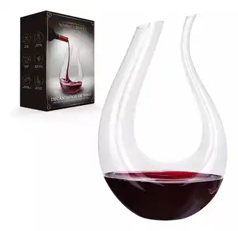 Mercado Libre Decantador de cristal para vino tinto en forma de u, 1.6 l oferta