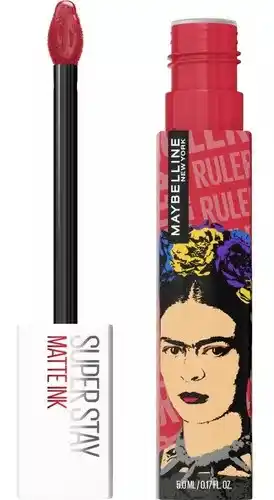 Labial líquido maybelline superstay matte ink x frida kahlo acabado mate color ruler 80