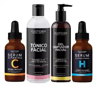 Mercado Libre Kit rutina - 1 limpiador + 1 tonico + 1 serum c + serum ah tipo de piel todo tipo de piel oferta