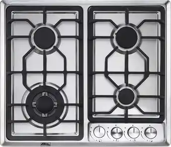Mercado Libre Parrilla empotrable a gas 4 quemadores acero inoxidable 59x51cm parrillas hiero fundido, perillas metálicas, arol color plate oferta