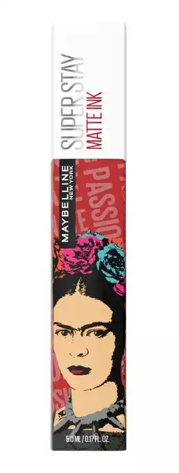 Labial líquido maybelline superstay matte ink x frida kahlo acabado mate color city dancer 118