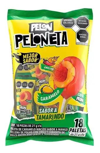 Mercado Libre Paleta pelon peloneta sabor tamarindo 21g bolsa 18 piezas oferta
