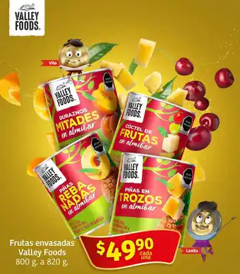 Frutas envasadas Valley Foods 800 g. a 820 g.