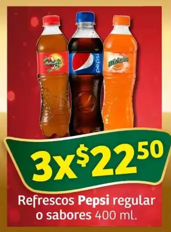 Soriana Express Refrescos Pepsi regular o sabores 400 ml. x 3 oferta