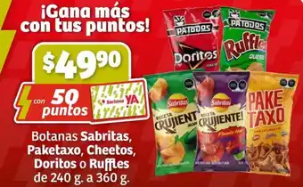 Soriana Express Botanas Sabritas, Paketaxo, Cheetos, Doritos o Ruffles de 240 g. a 360 g. oferta