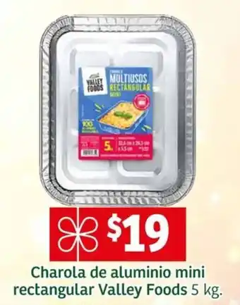 Soriana Express Charola de aluminio mini rectangular Valley Foods 5 kg. oferta