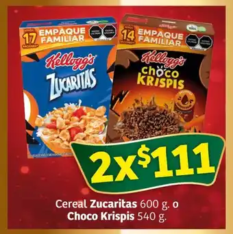 Soriana Express Cereal Zucaritas 600 g. o Choco Krispis 540 g. oferta