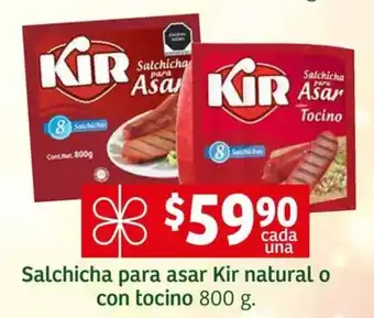 Soriana Express Salchicha para asar Kir natural o con tocino 800 g. oferta