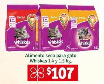 Soriana Express Alimento seco para gato Whiskas 1.4 y 1.5 kg. oferta