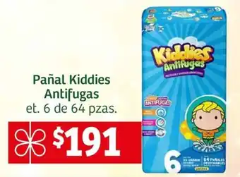 Pañal Kiddies Antifugas et. 6 de 64 pzas.