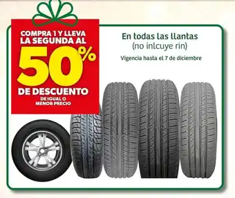 En todas las llantas (no inlcuye rin)