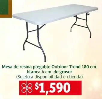 Mesa de resina plegable Outdoor Trend 180 cm. blanca 4 cm. de grosor (Sujeto a disponibilidad en tienda)