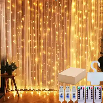 Mercado Libre 3 pack,cortinas luces led,fiesta navidad,usb 8 modelo,3x3m oferta