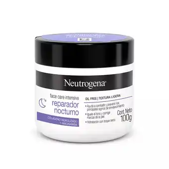 Crema hidratante facial neutrogena reparador nocturno 100 g momento de aplicación noche tipo de piel todo tipo de piel