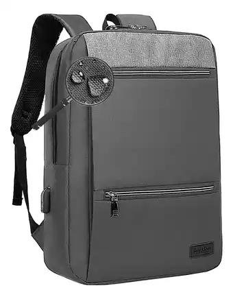 Mercado Libre Mochila antirrobo impermeable escolar con contraseña y usb color gris diseño de la tela ea2c oferta