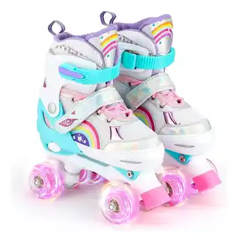 Mercado Libre Patines de 4 ruedas niño niña ajustable con luces protección oferta