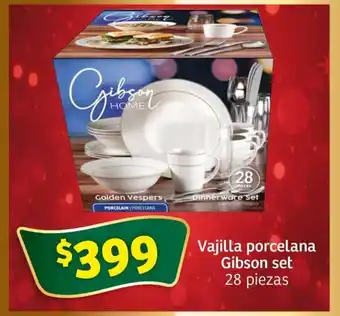 Vajilla porcelana Gibson set 28 piezas