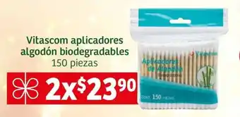 Vitascom aplicadores algodón biodegradables 150 piezas x 2